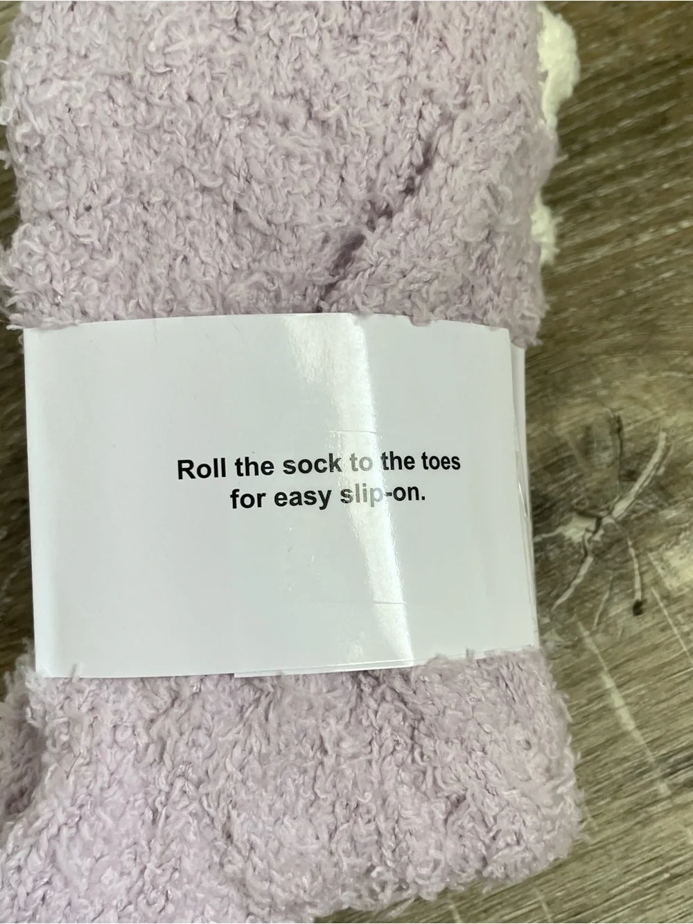 Cozy Socks Lavender & White Plush Fuzzy Slouch Socks One Size Soft Warm Lounge